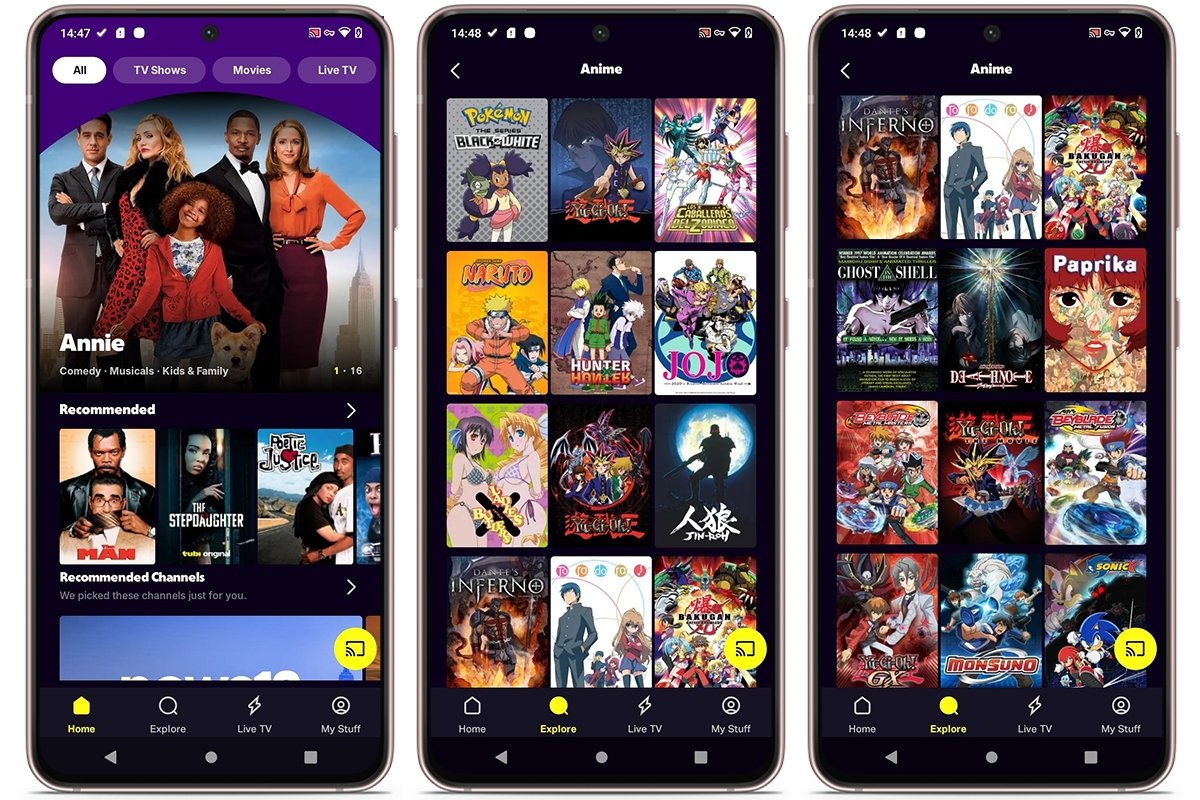 Las mejores aplicaciones Android parecidas a Crunchyroll para ver anime - Tubi
