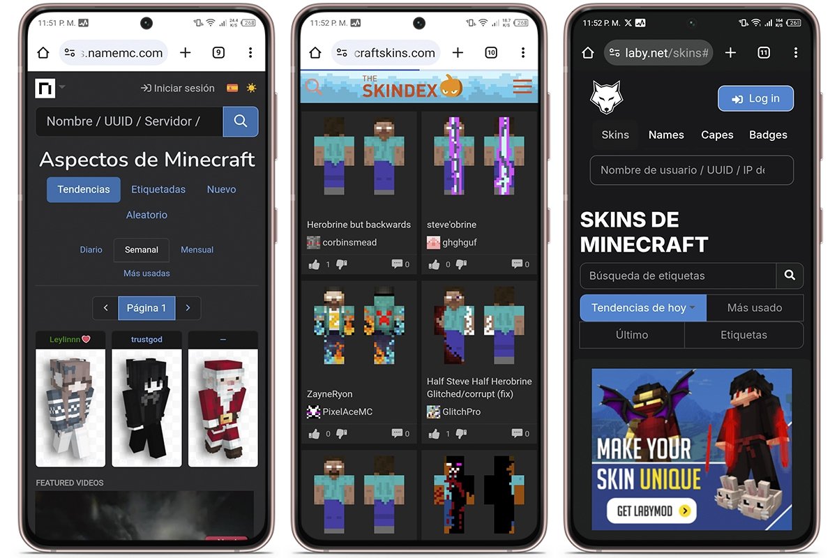 Las mejores páginas para descargar skins de Minecraft