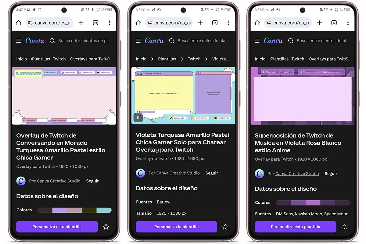 Las mejores plantillas de Canva para overlays en Twitch - Estilo ilustración