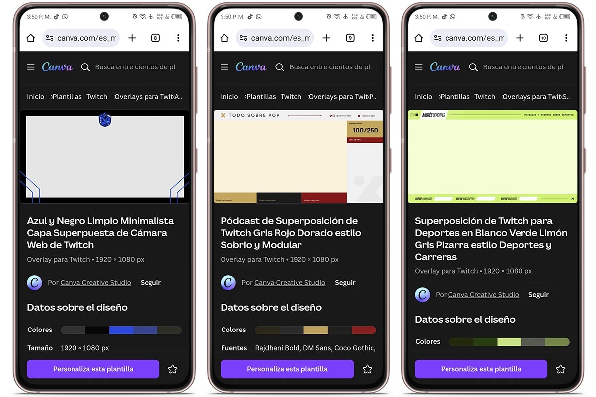 Las mejores plantillas de Canva para overlays en Twitch - Estilo minimalista