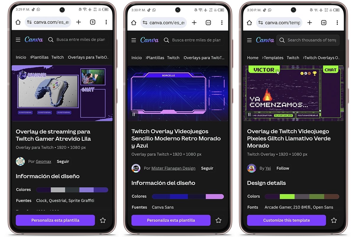 Las mejores plantillas de Canva para overlays en Twitch - Estilo moderno