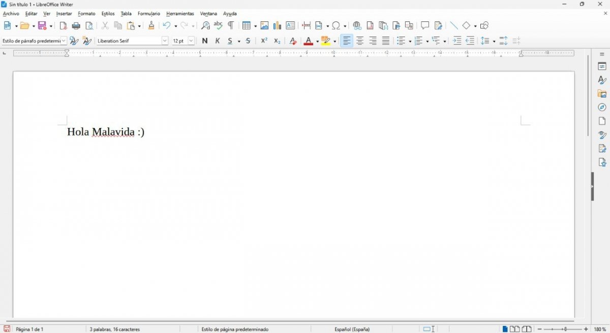 LibreOffice Writer en un PC con Windows