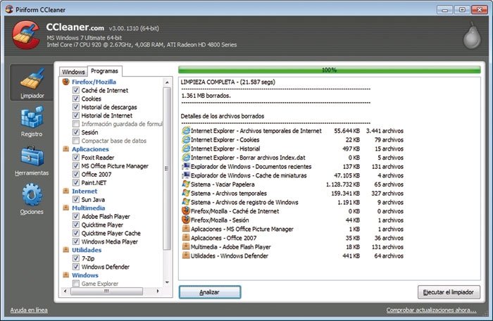 Limpia Windows 10