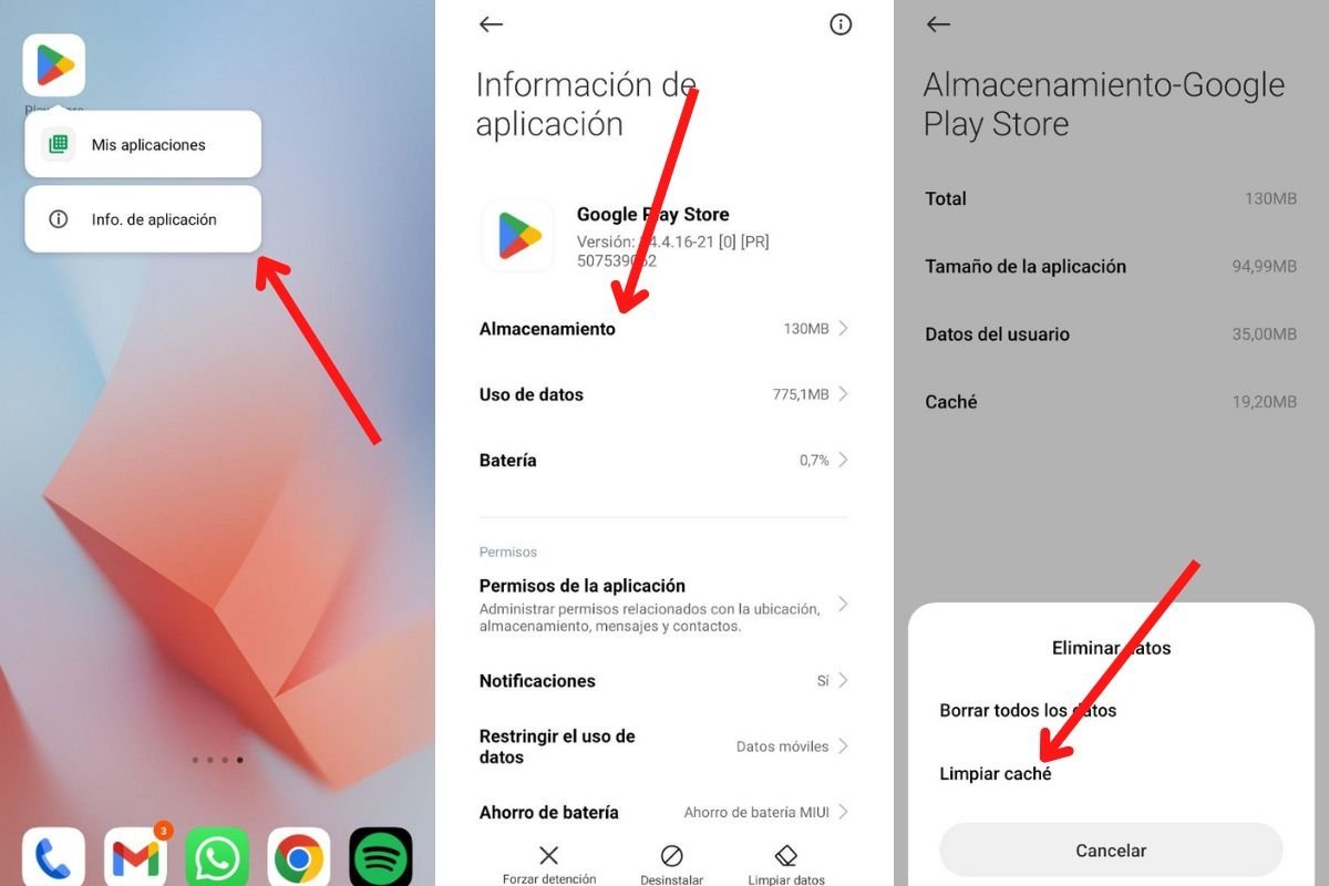 Limpiar la caché de la Google Play Store