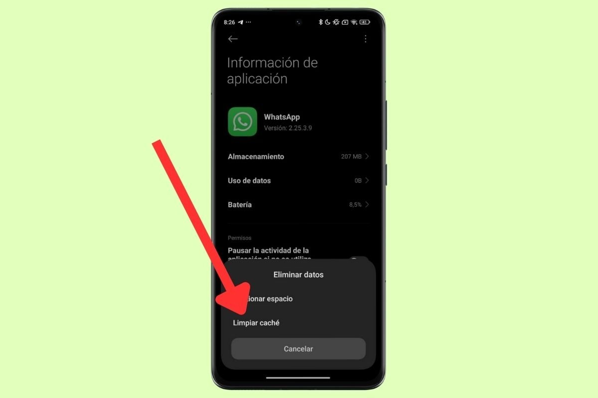 Limpiar la caché puede ayudar a resolver problemas diversos en WhatsApp