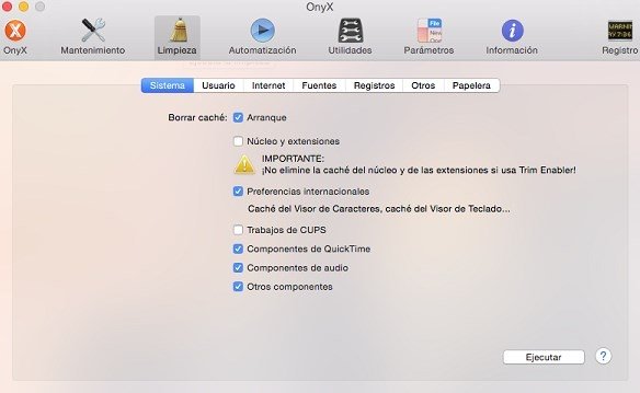 Limpieza con Onyx