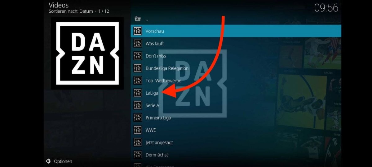 Listado de contenidos disponibles en DAZN desde Kodi