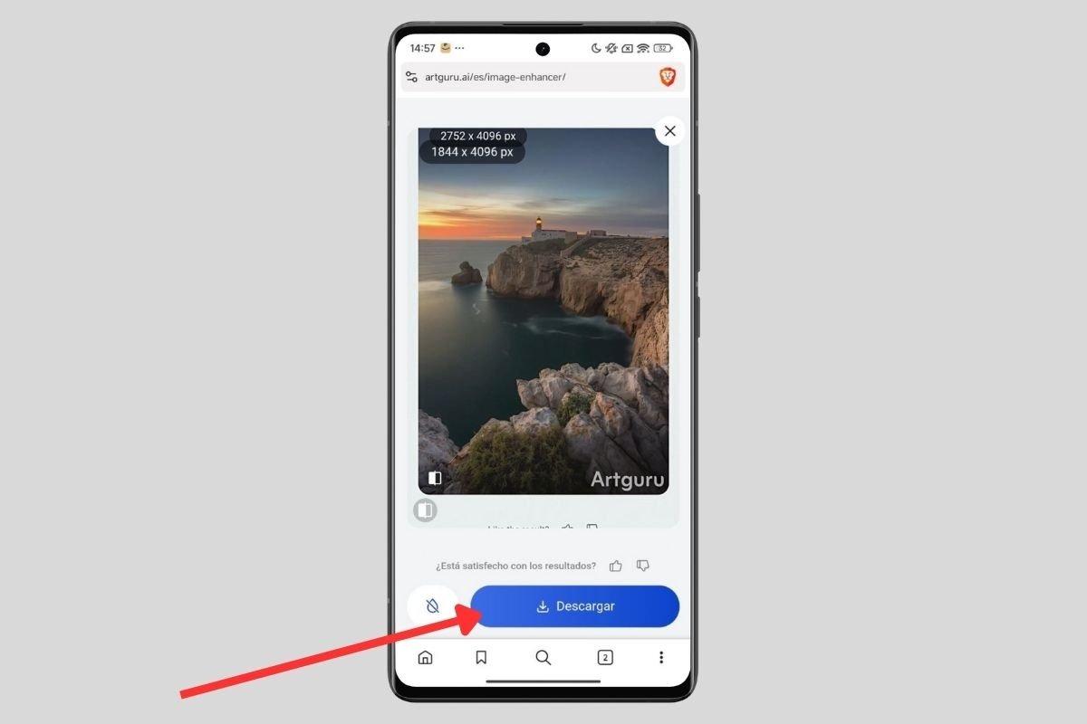 ¡Listo! Solo queda descargar la foto mejorada
