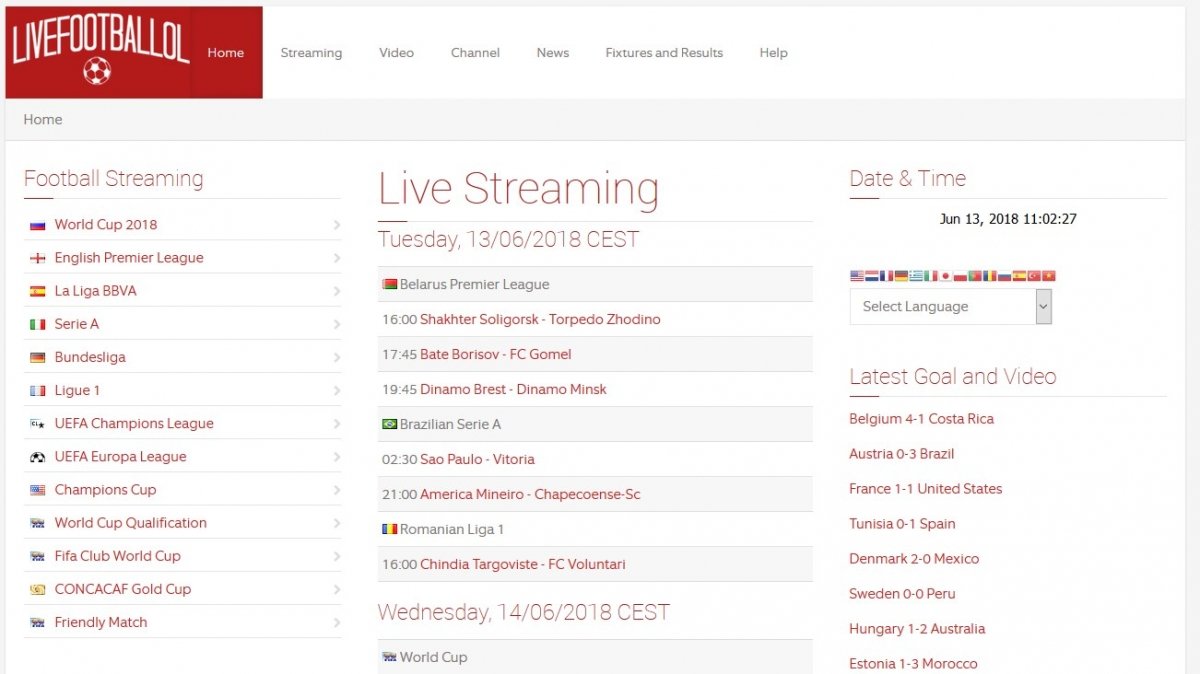 Livefootballol sólo emite partidos de fútbol