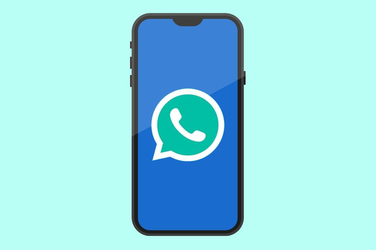 Logo de Fouad iOS WhatsApp sobre un móvil Android