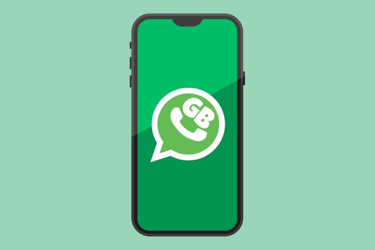 Logo de GBWhatsApp sobre un móvil Android