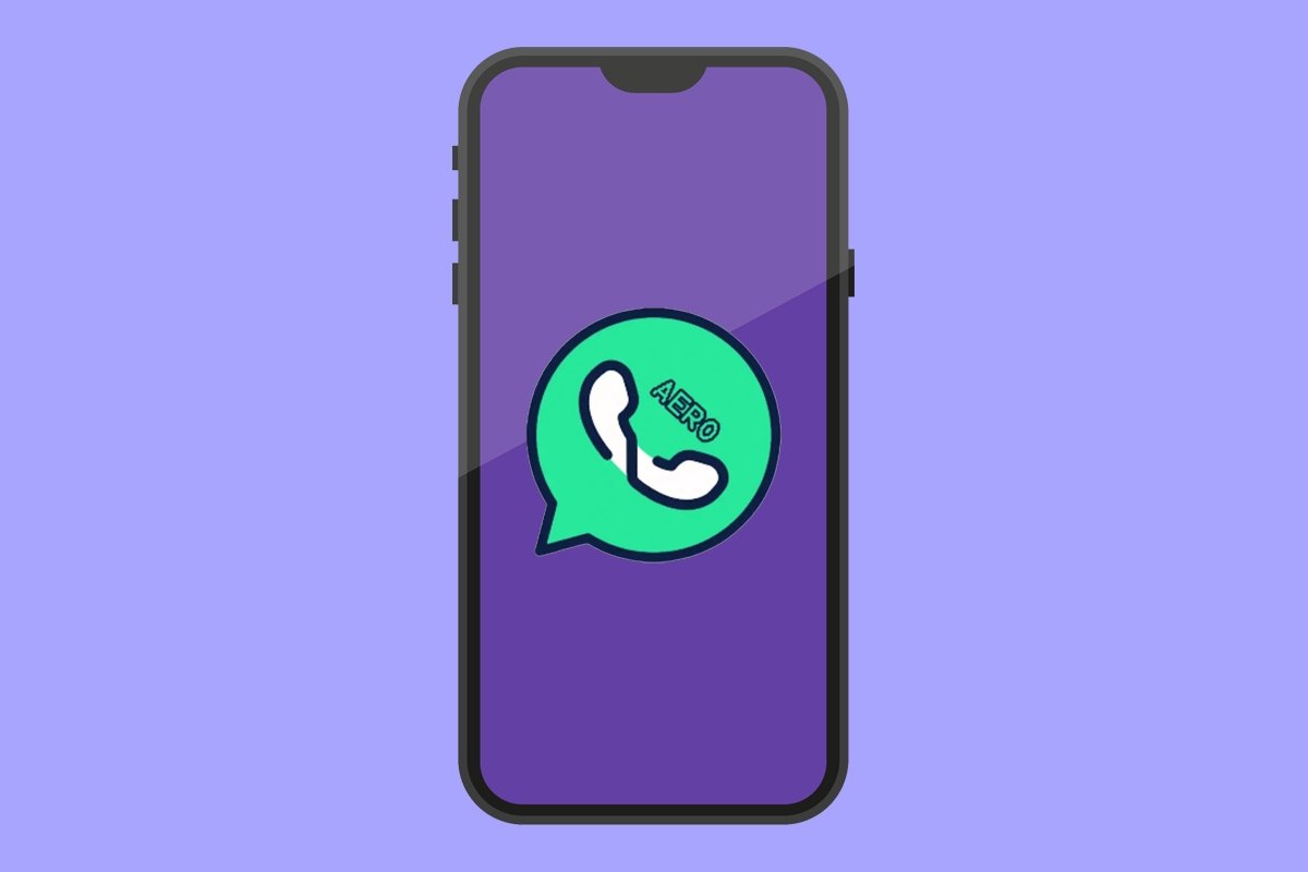 Logo de WhatsApp Aero sobre un móvil Android