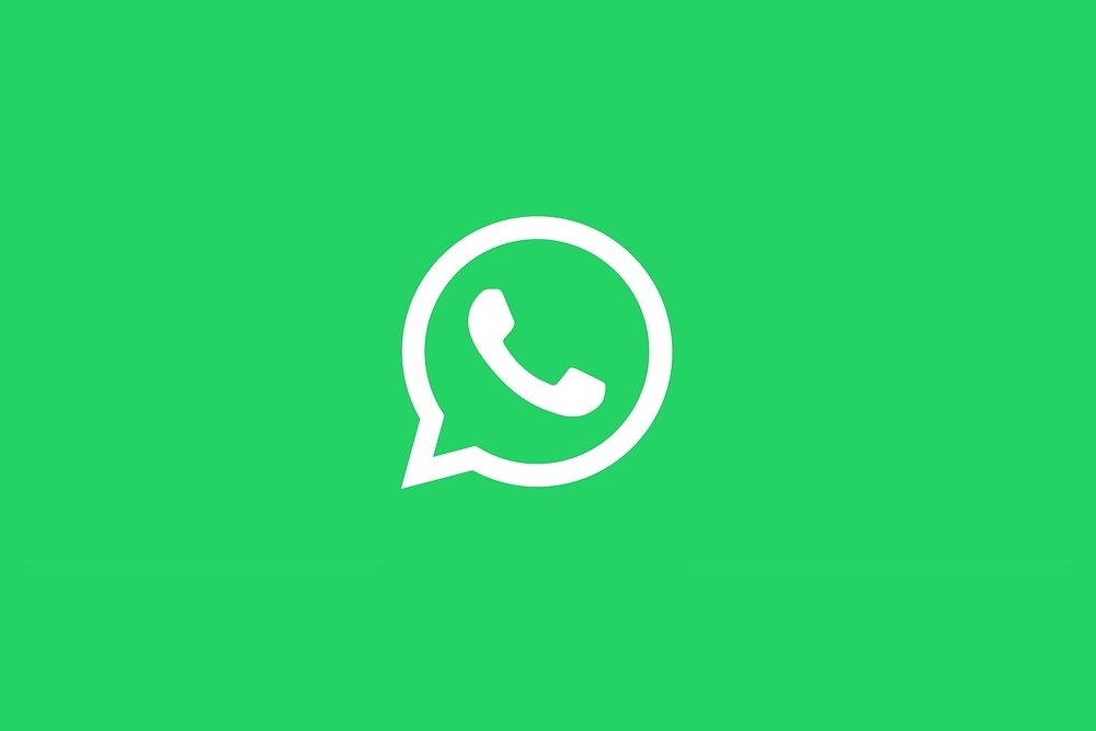 Logotipo de WhatsApp oficial sobre fondo verde