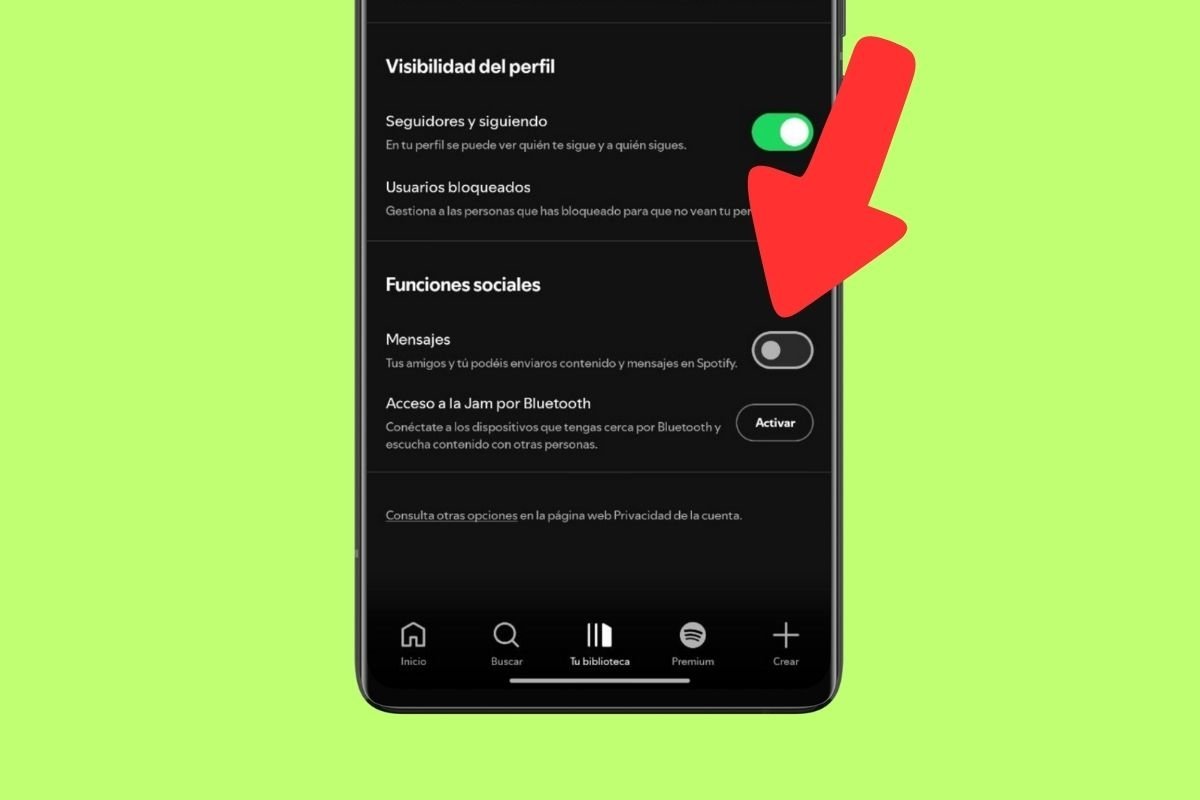Los mensajes directos de Spotify se pueden desactivar por completo