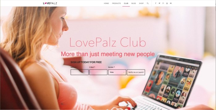 Captura de pantalla de la red social Love Paltz