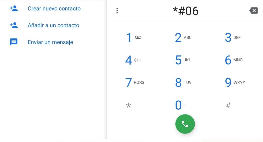 Marcando *#06# se puede averiguar el IMEI de un teléfono
