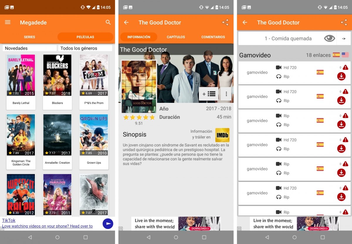 Megadede ofrece series y películas en Android