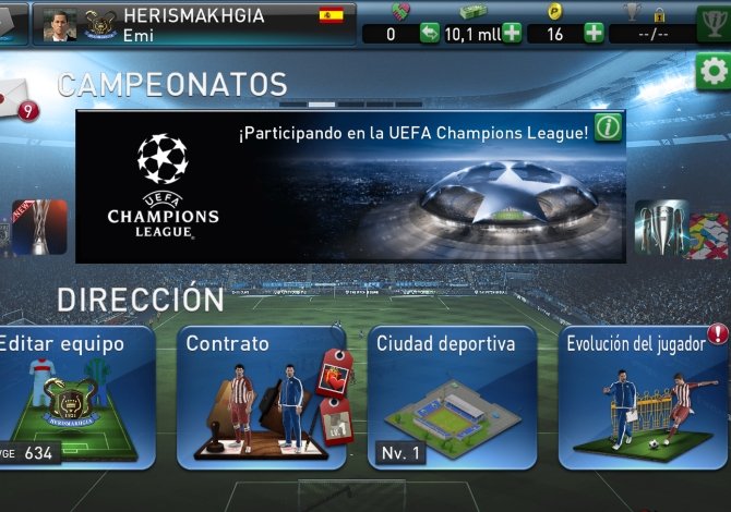 Menú principal de PES Manager con todas las opciones disponibles para gestionar