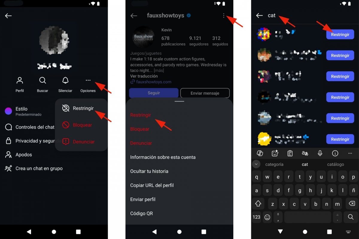 Métodos para restringir cuentas en Instagram