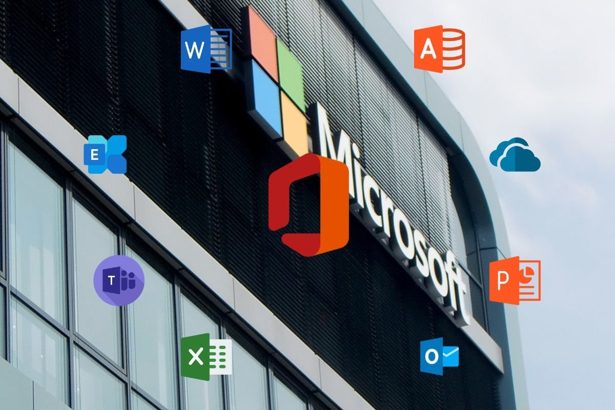 Microsoft Office y los logotipos de algunas de sus aplicaciones