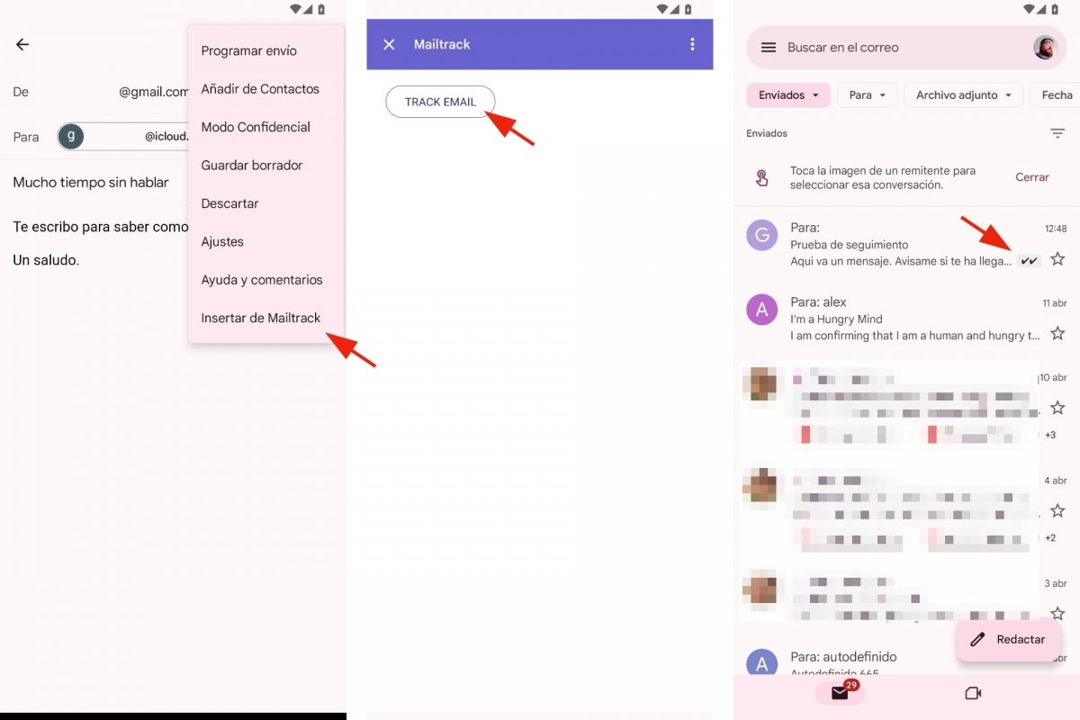 Monitorizar un correo con Mailtrack para Gmail