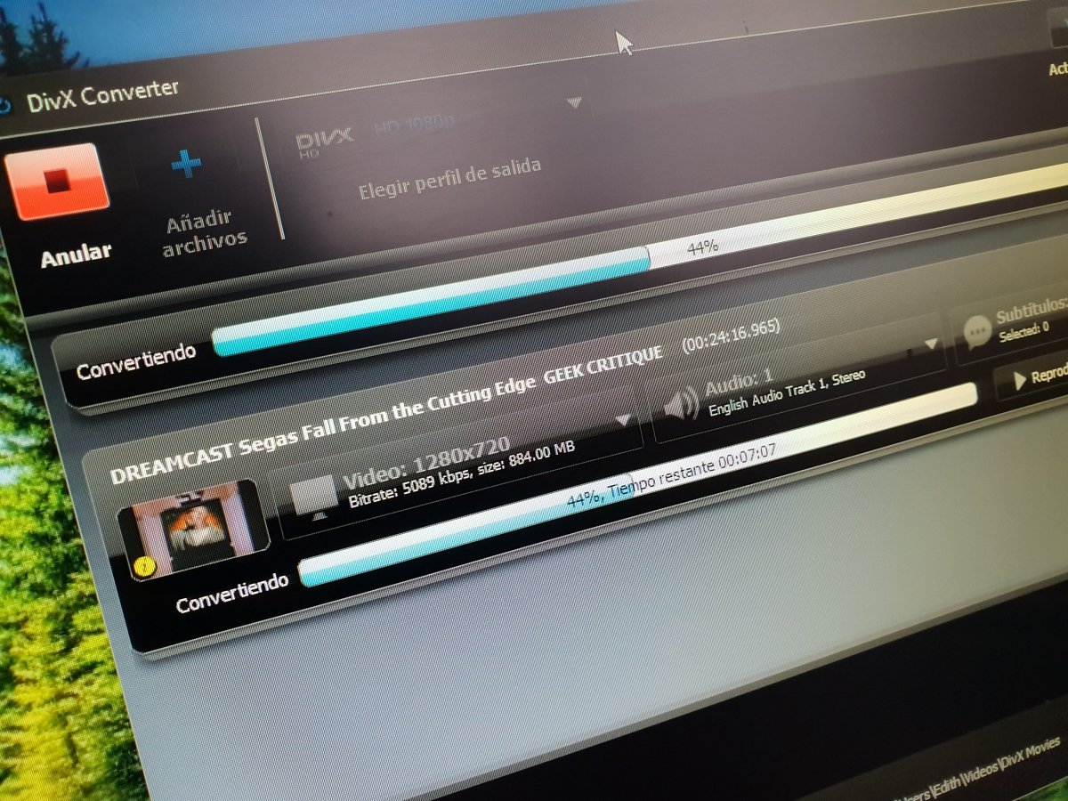 DivX Converter en ejecución