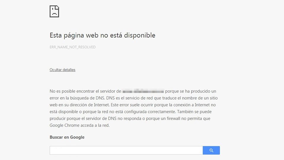 Error página web