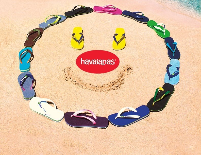 Havaianas en la playa