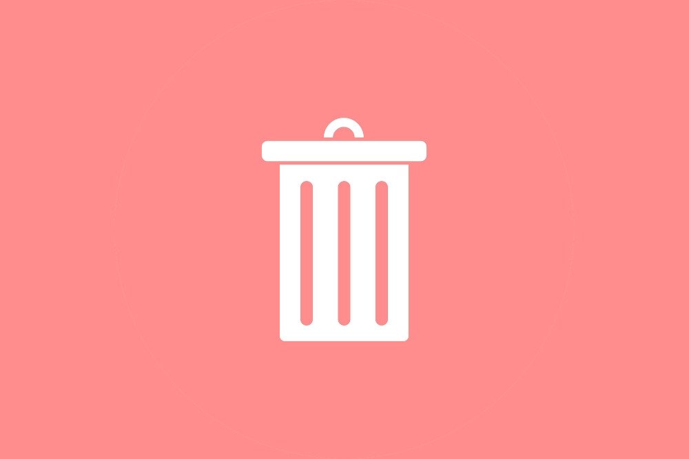 Icono de papelera o borrado de archivos