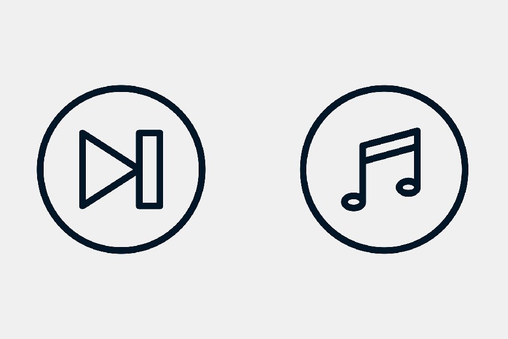 Iconos de vídeo y audio