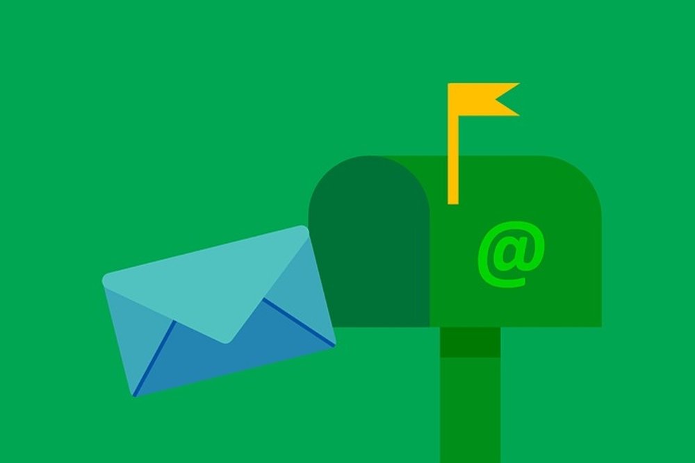 Ilustración de un correo electrónico que entra en un buzón
