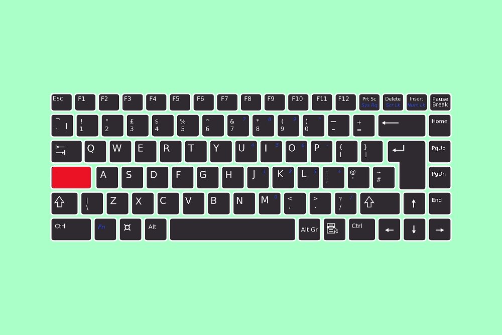Teclado con tecla bloqueada