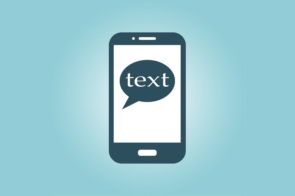 Un mensaje de texto sobre el dibujo de un smartphone