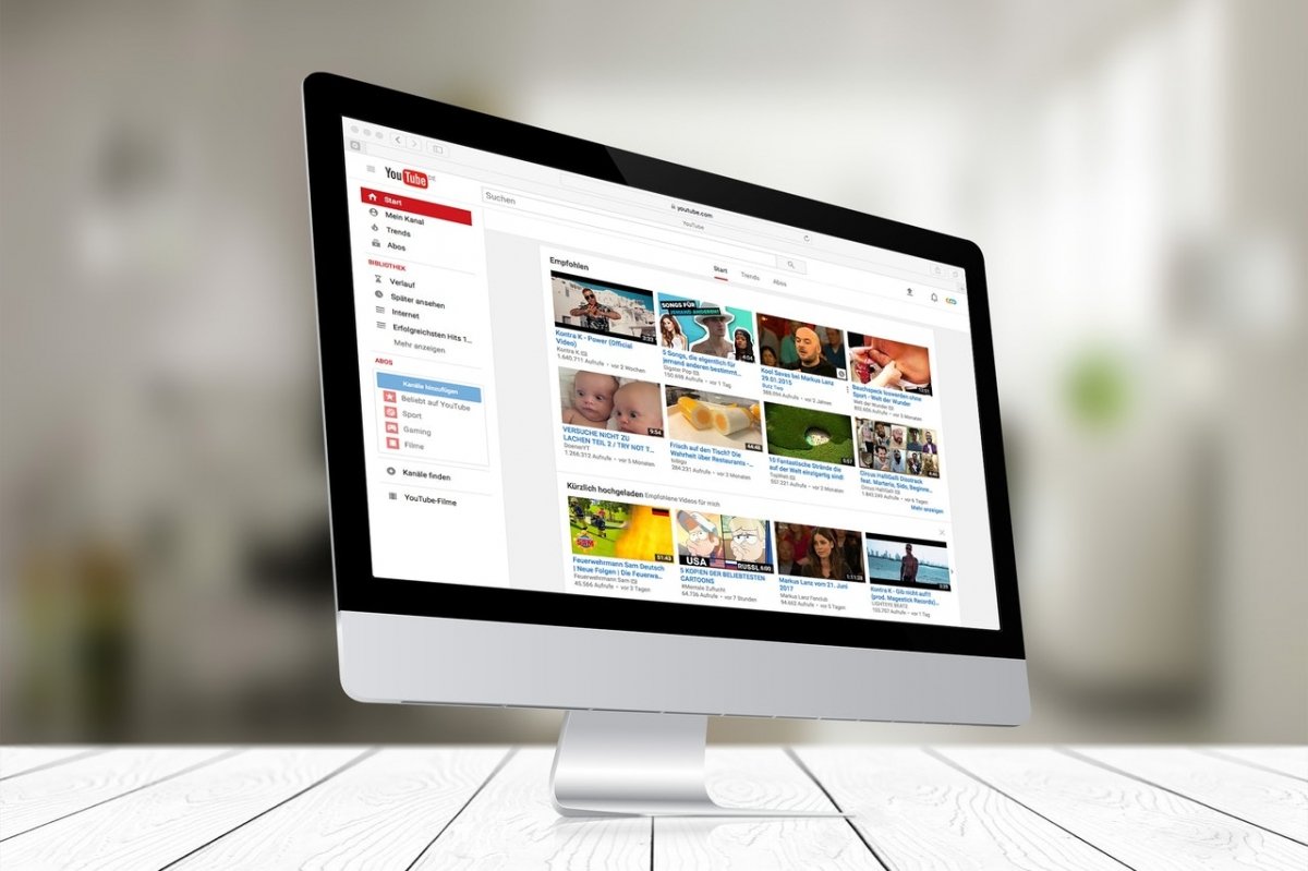 YouTube en un iMac