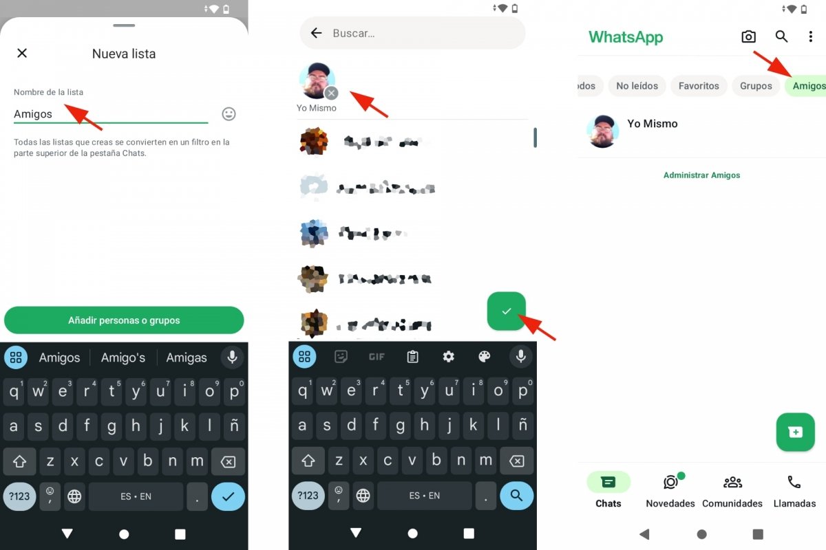 Nueva lista de chats en WhatsApp