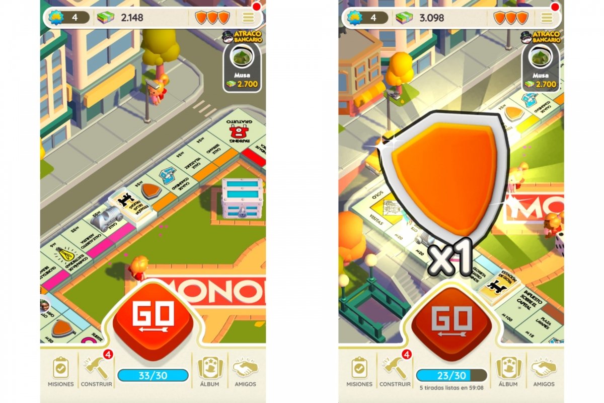 Obtener escudos de Monopoly GO