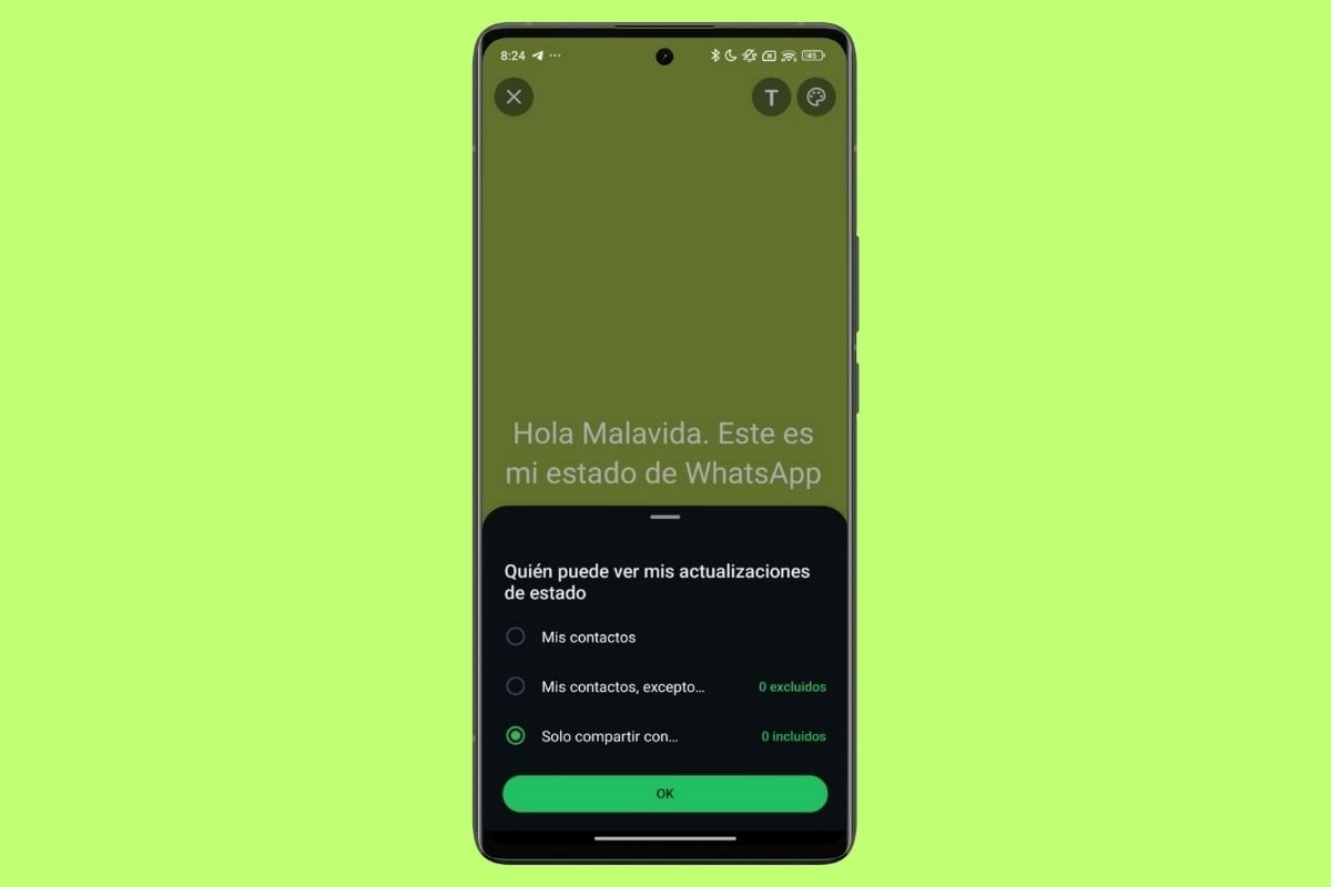 Opciones de privacidad en los estados de WhatsApp