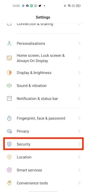 Opciones de seguridad en Android 11