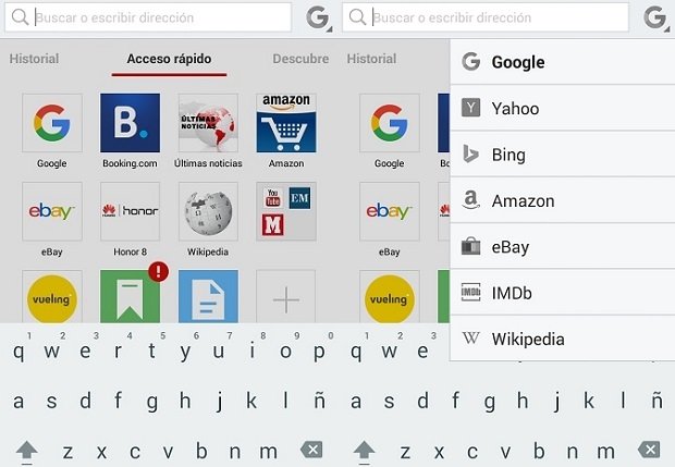 Opera también permite cambiar el buscador de manera intuitiva
