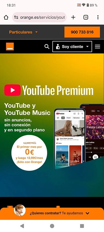 Orange es una de las compa?ías que ofrece la posibilidad de probar YouTube Premium gratis