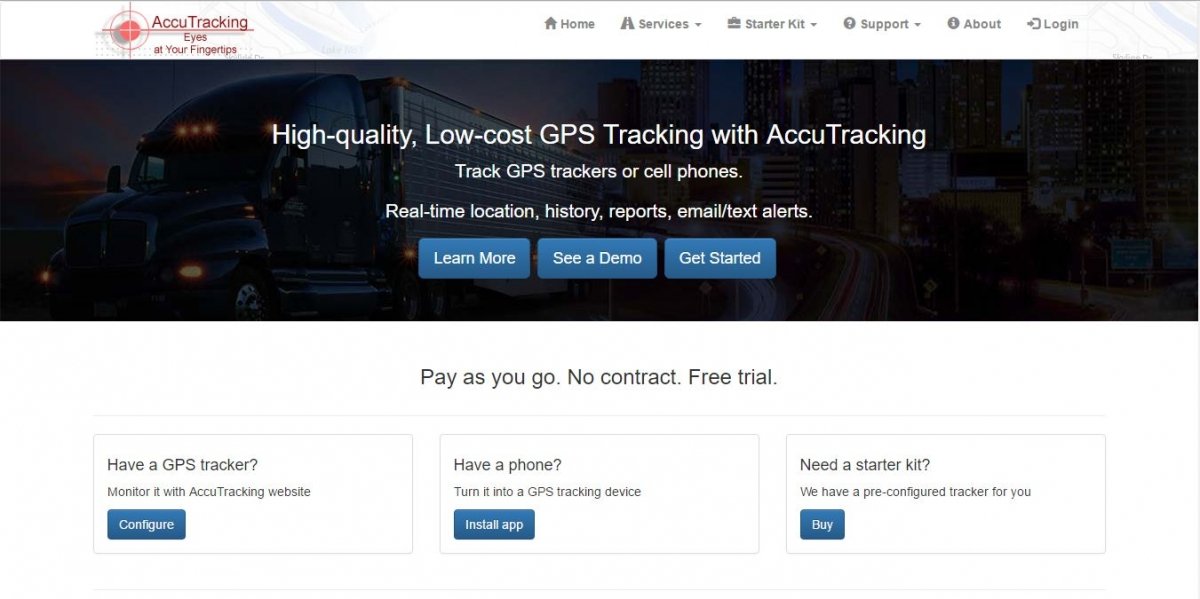 Página web de Accutracking