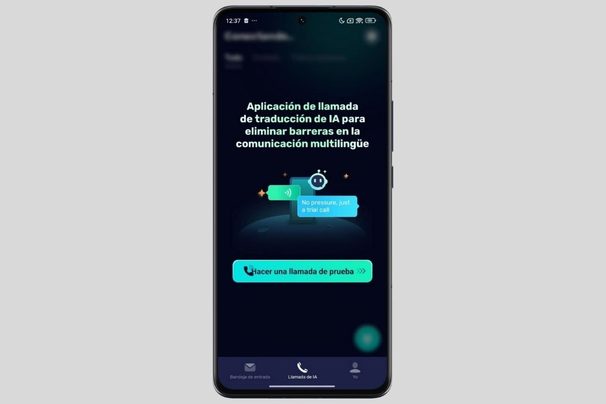 Pantalla de bienvenida de AI Phone