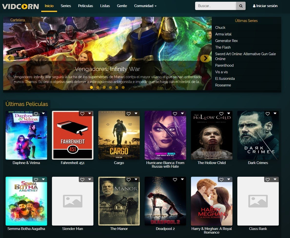 Parte del catálogo de Vidcorn