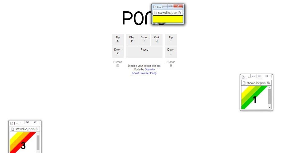 Partida en juego en Browser Pong