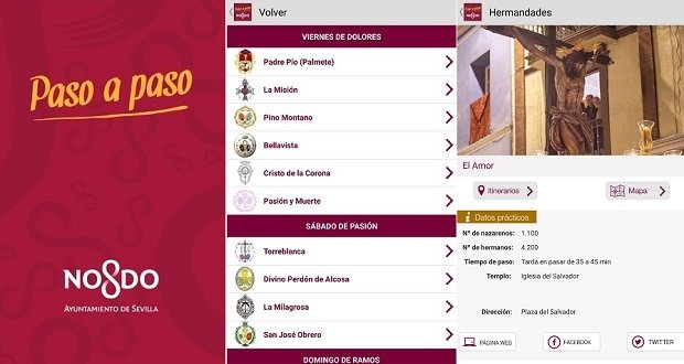 Paso a Paso, la app oficial del Ayuntamiento de Sevilla para seguir la Semana Santa
