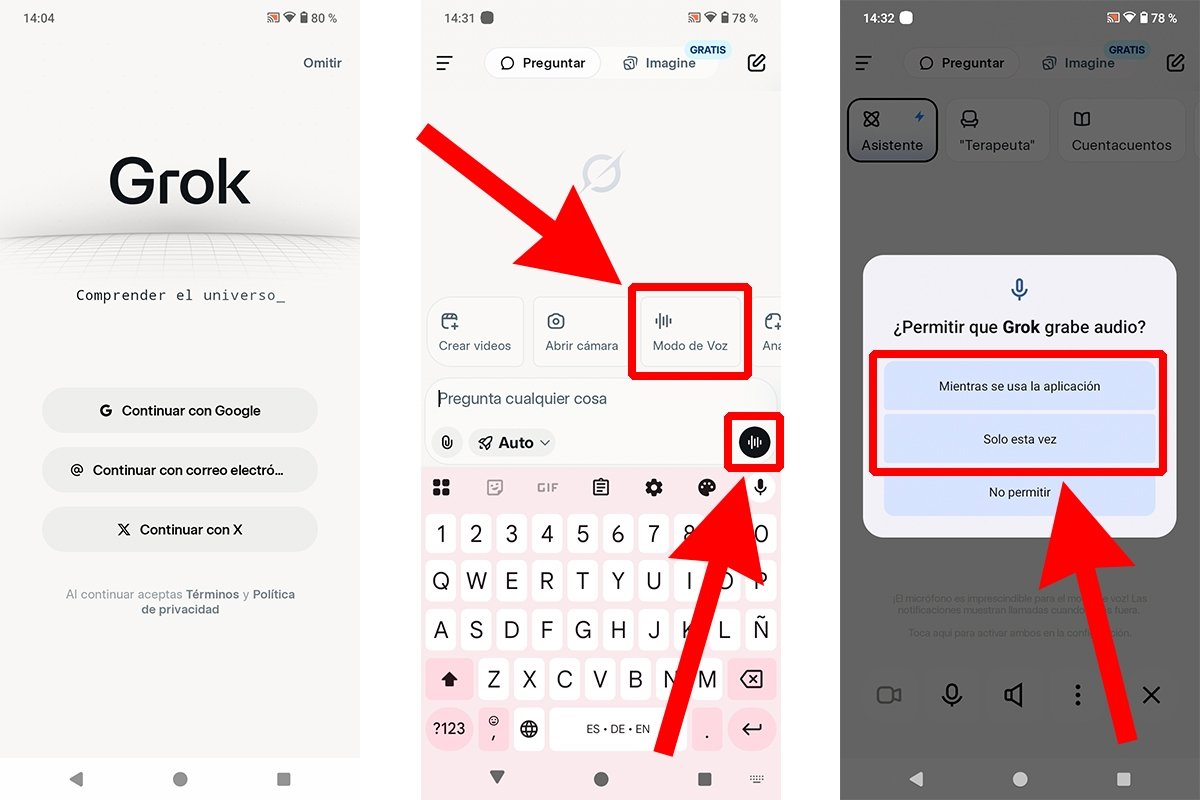 Pasos de configuración de los comandos por voz en Grok