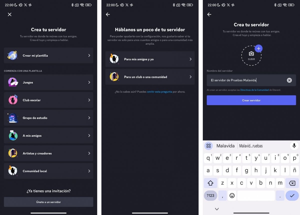 Pasos para abrir un nuevo servidor en Discord