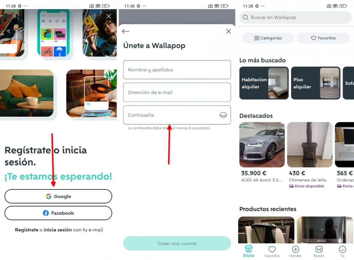 Pasos para abrir una cuenta en Wallapop