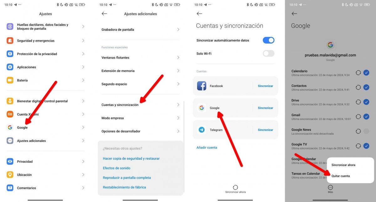 Pasos para acceder a la configuración de cuentas en los ajustes de Android