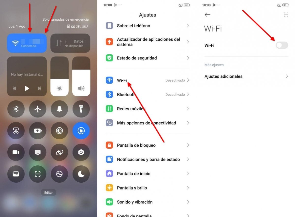 Pasos para acceder al menú del WiFi en Android